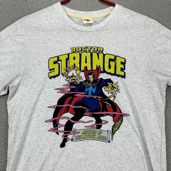 Marvel Super Heroes Doctor Strange T-Shirt Tee Mens Medium Gray Graphic Homage - Picture 1 of 9